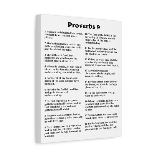 Scripture Walls Proverbs Chapter 9 White Bible Canvas Christian Wall Art Ready to Hang Unframed