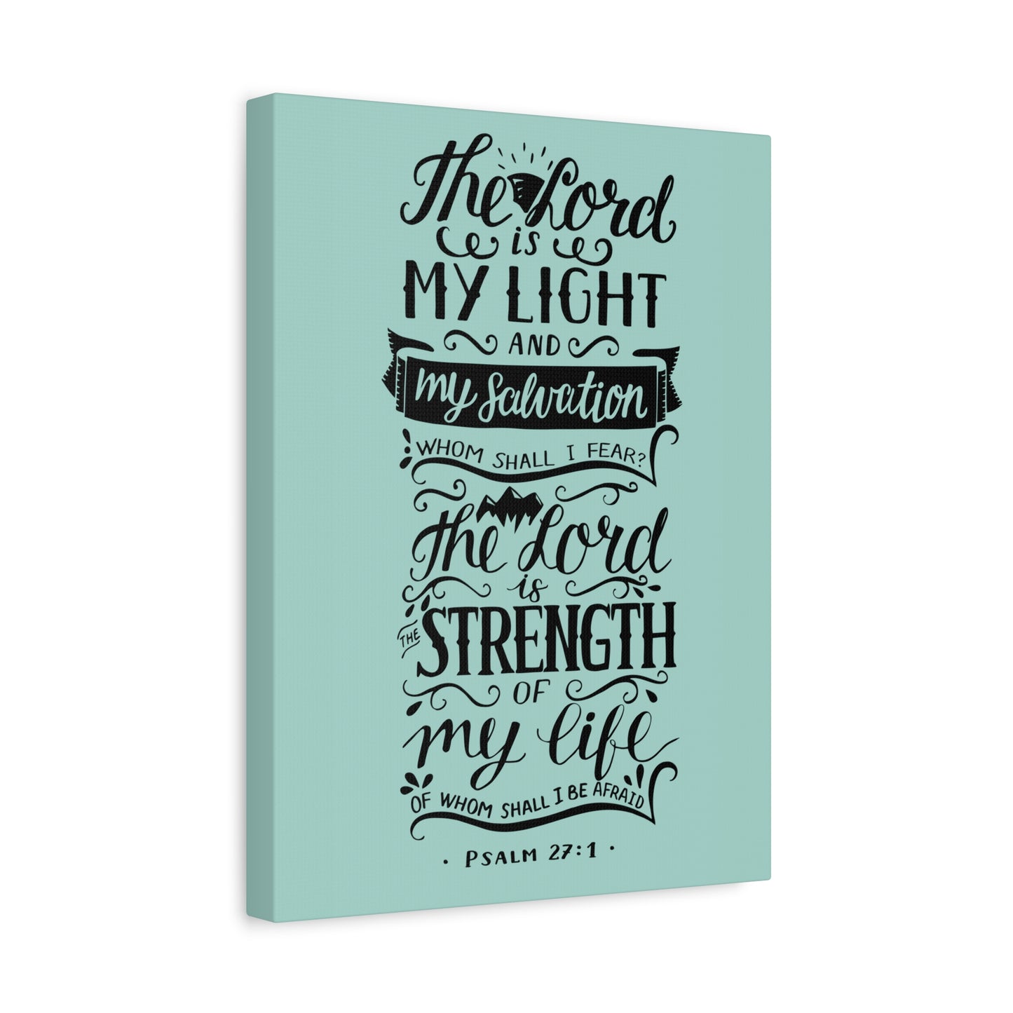 Scripture Canvas The Lord Is My Light Psalm 27 :1 Christian Wall Art Bible Verse Print Ready To Hang