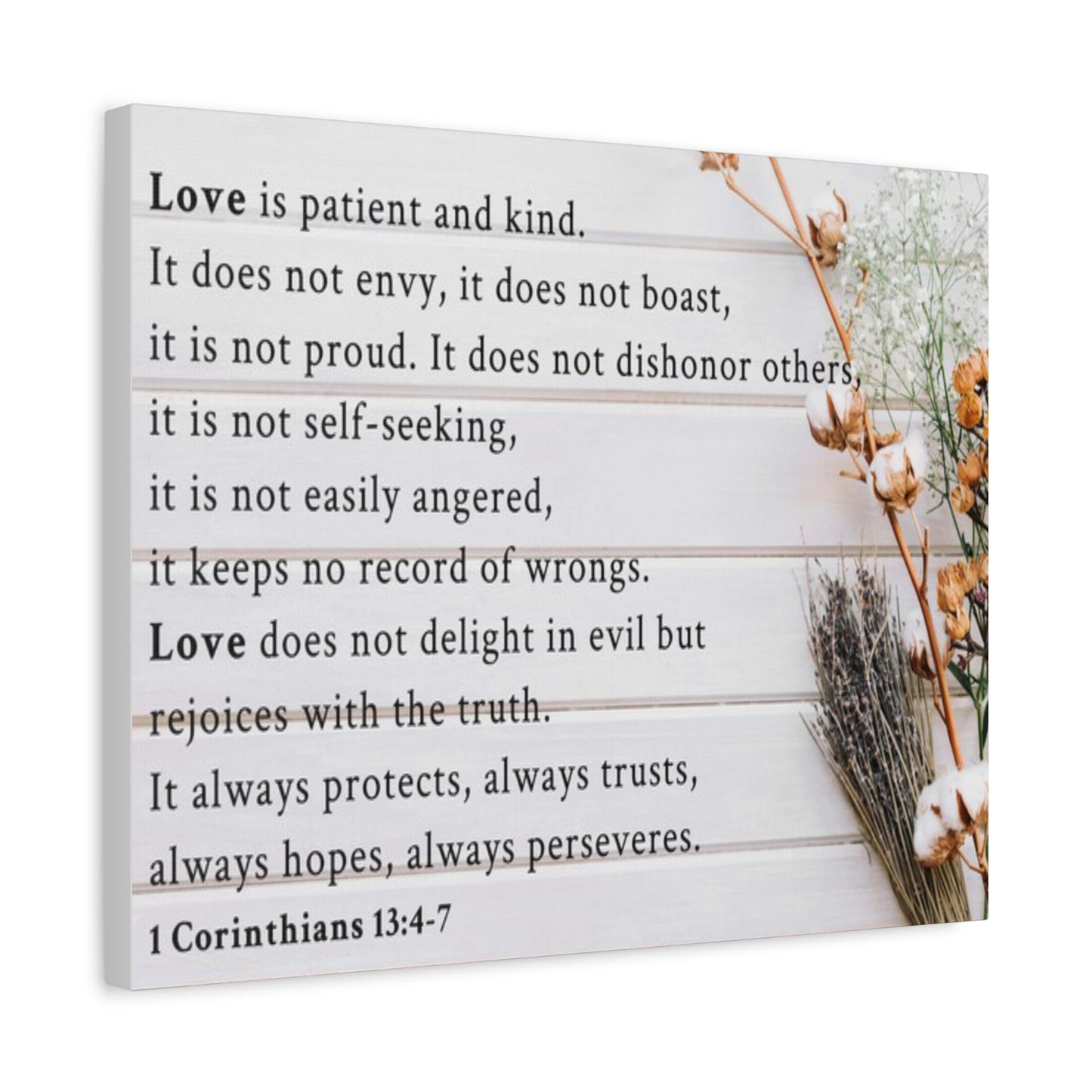Scripture Walls Love is 1 Corinthians 13:4-7 Bible Verse Canvas Christian Wall Art Ready to Hang Unframed