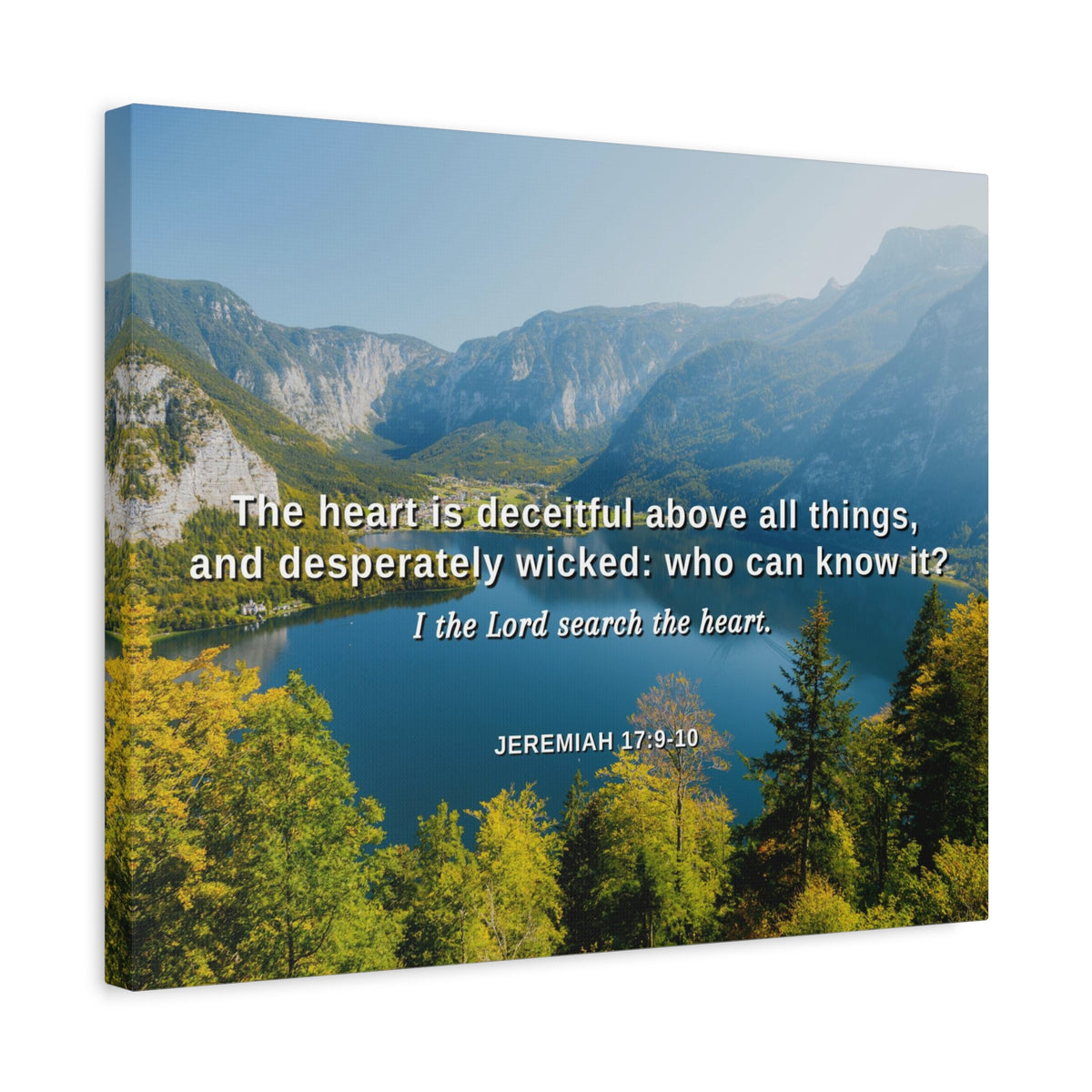 Scripture Canvas Above All Things Jeremiah 17:9 Christian Wall Art Bible Verse Print Ready to Hang