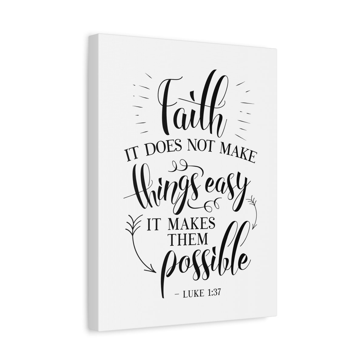 Scripture Canvas Makes Them Possible Luke 1:37 Christian Wall Art Bible Verse Print Ready to Hang