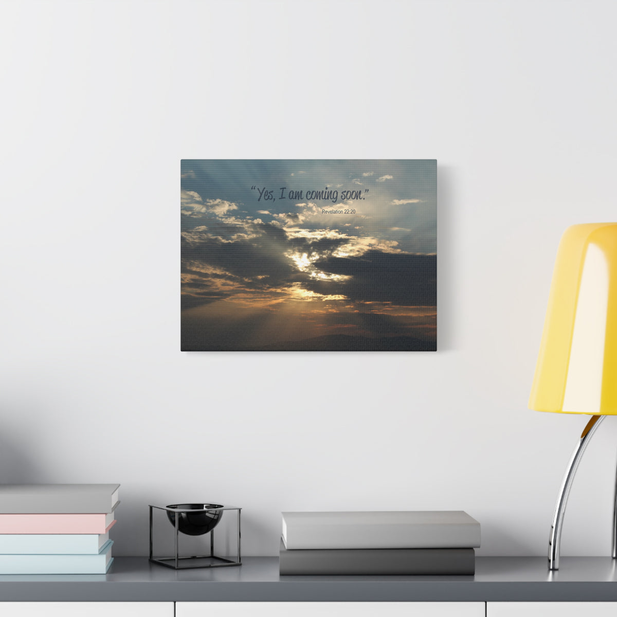 Scripture Canvas I Am Coming Soon Revelation 22:20 Christian Wall Art Bible Verse Print Ready to Hang