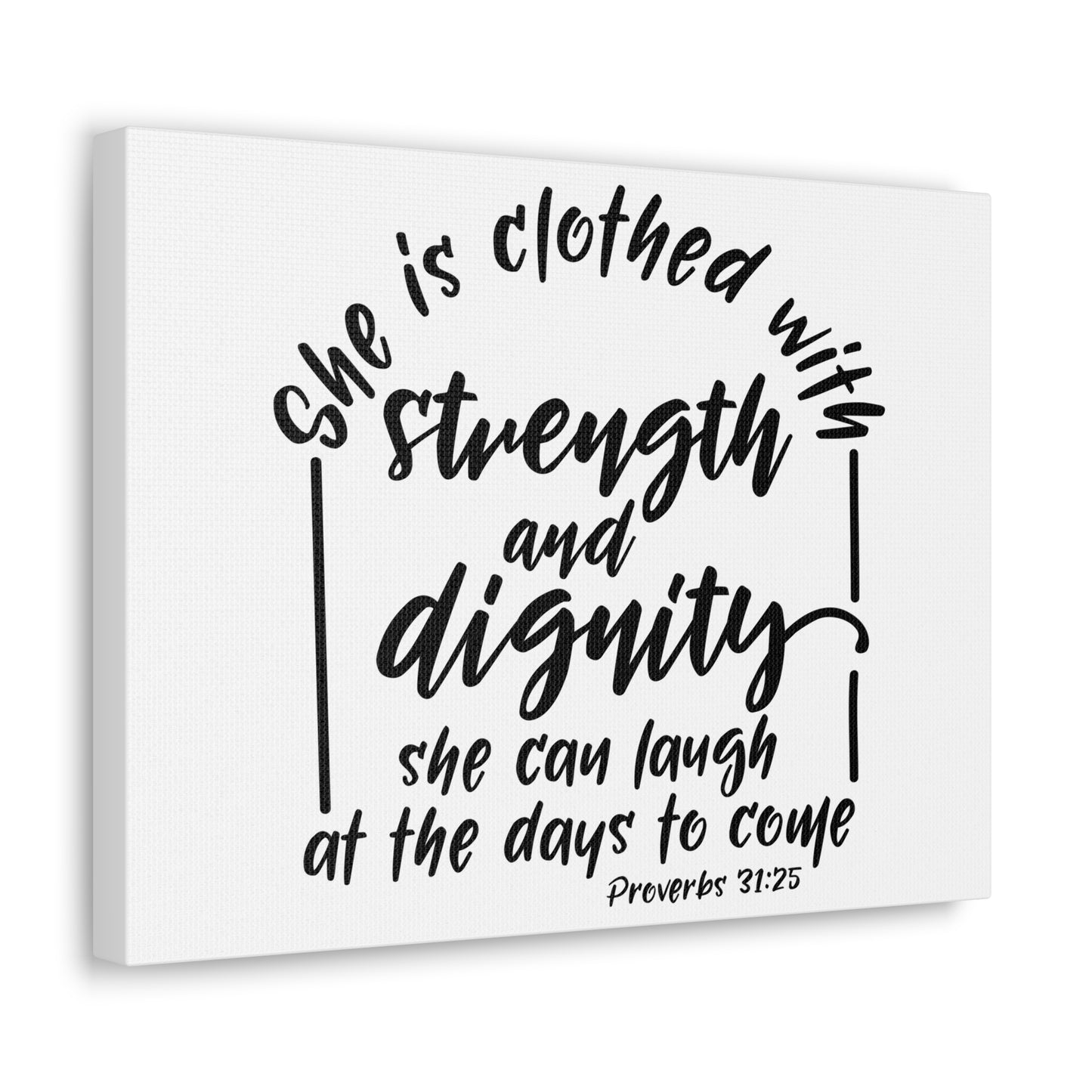 With Strength And Dignity Proverbs 31:25 Christian Wall Art Bible Verse Print Ready to Hang