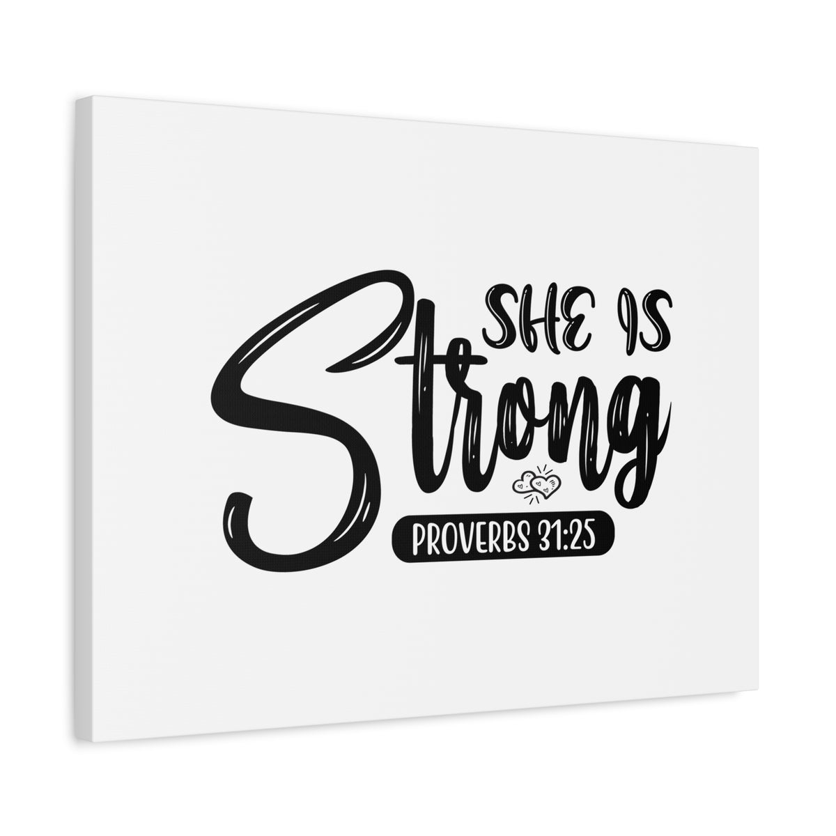 Scripture Canvas She Is Strong Proverbs 31:25 Christian Wall Art Bible Verse Print Ready to Hang