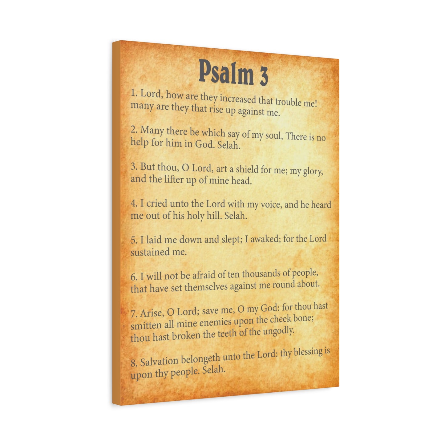 Scripture Walls Psalm 3 Gold Bible Chapter Canvas Christian Wall Art Ready to Hang