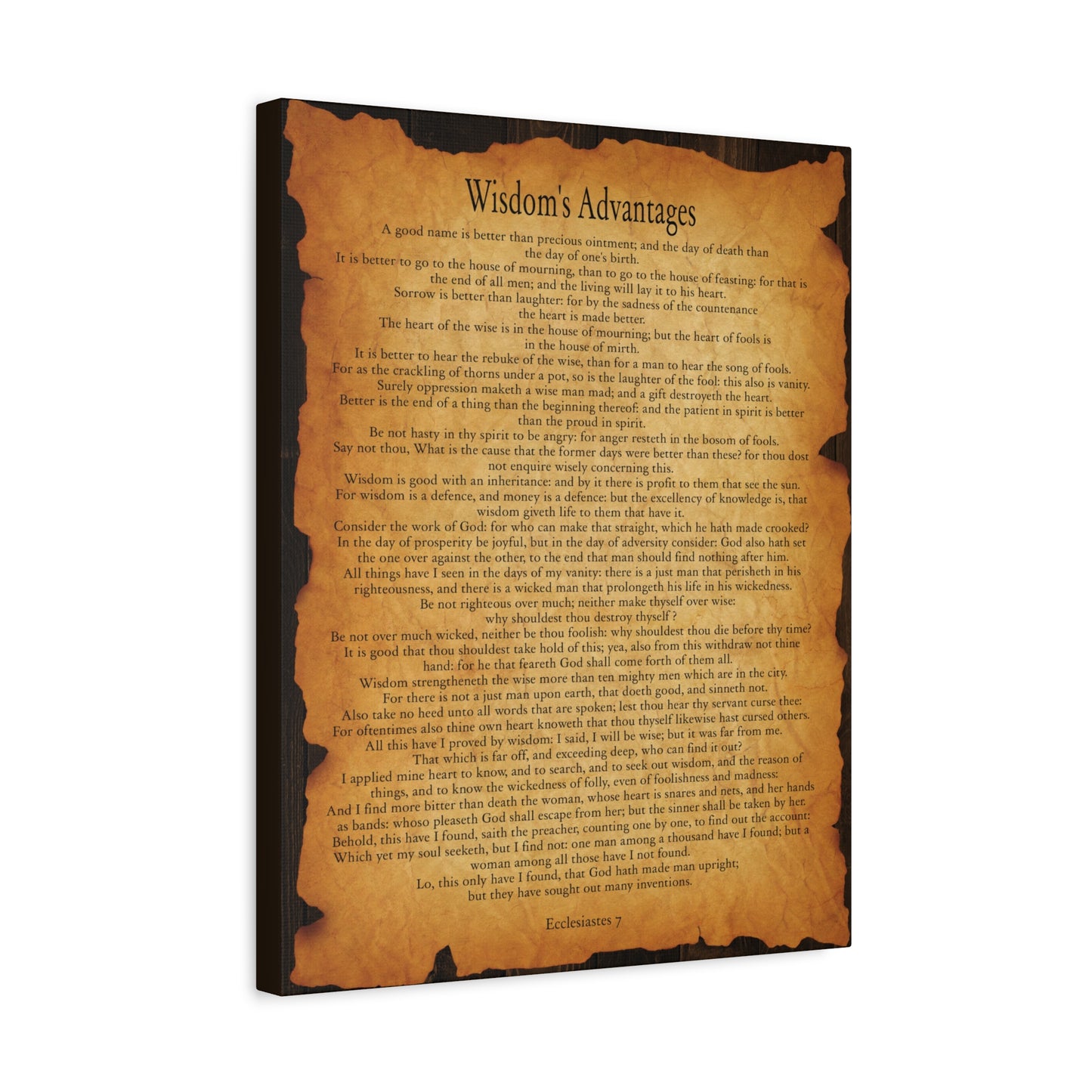 Scripture Walls Wisdom's Advantages Ecclesiastes 7 Gold Brown Bible Verse Canvas Christian Wall Art Ready to Hang