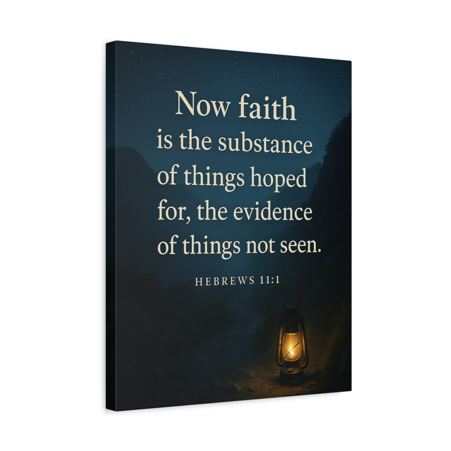 Bible Verse Canvas Hebrews 11:1 Christian Home Décor Wall Art Scripture Ready to Hang Faith Print