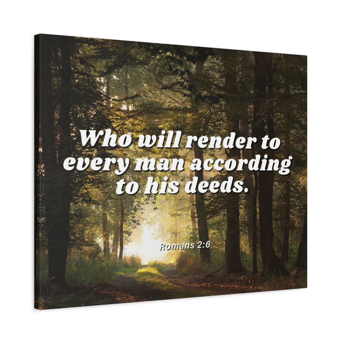 Scripture Canvas Rendered By God Romans 2:6 Christian Wall Art Bible Verse Print Ready to Hang