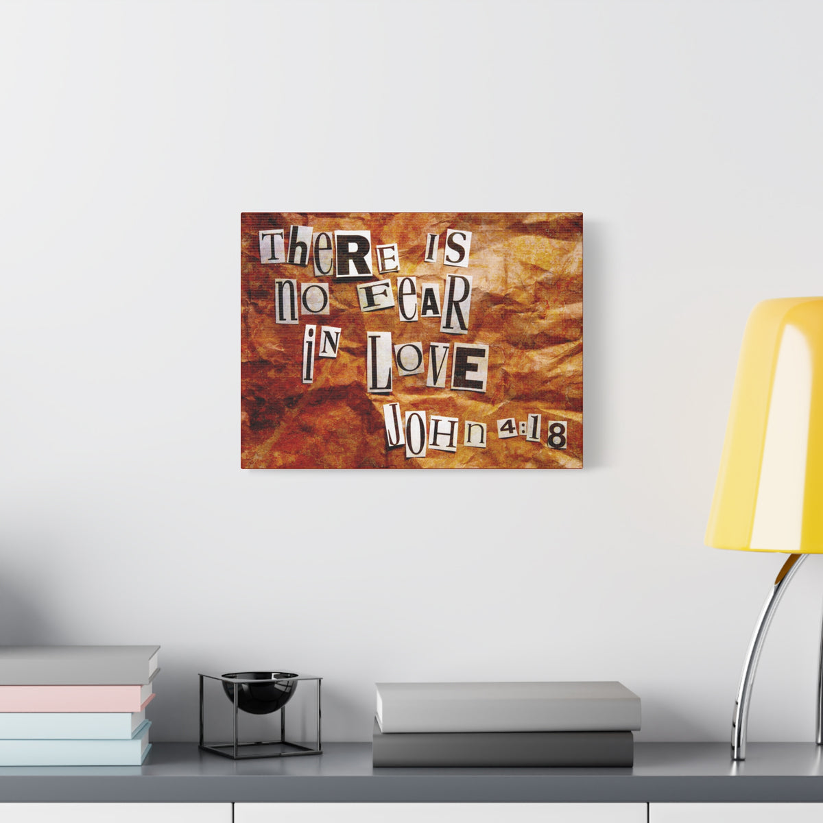 Scripture Canvas In Love John 4:18 Christian Wall Art Bible Verse Print Ready to Hang