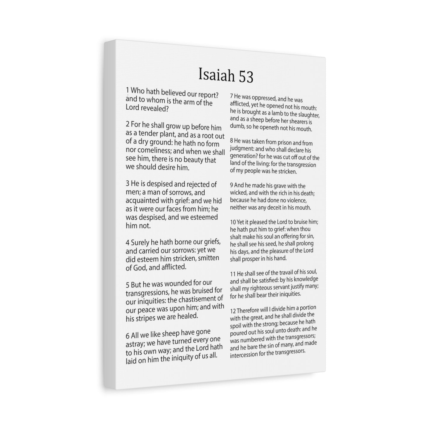 Scripture Walls Isaiah Chapter 53 White Christian Wall Art Print Ready to Hang Unframed