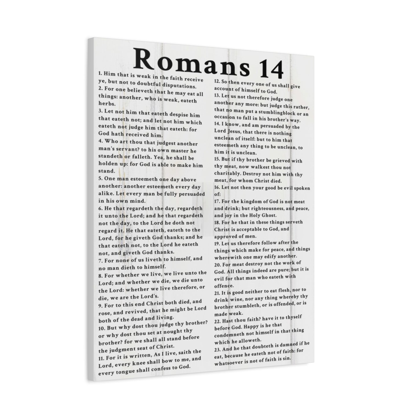 Scripture Walls Romans 14 White Bible Verse Canvas Christian Wall Art Ready to Hang Unframed