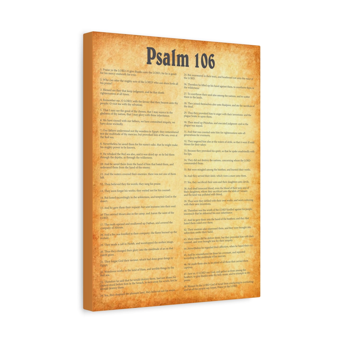 Scripture Walls Psalm 106 Gold Bible Chapter Canvas Christian Wall Art Ready to Hang