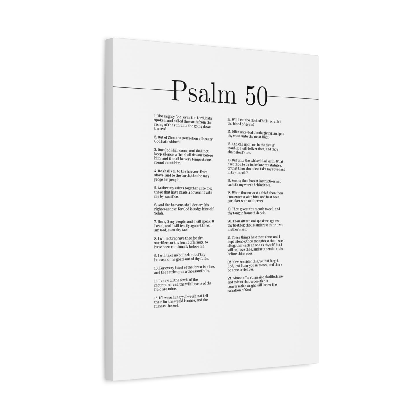 Scripture Canvas Our God Shall Come Psalm 50 Christian Wall Art Bible Verse Print Ready to Hang