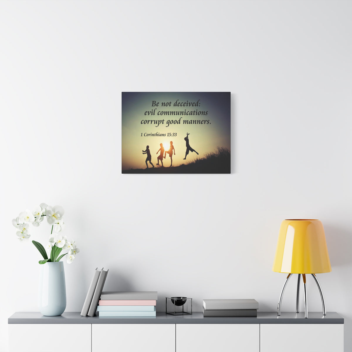 Scripture Canvas Don’t Be Deceived 1 Corinthians 15:33 Christian Wall Art Bible Verse Print Ready to Hang