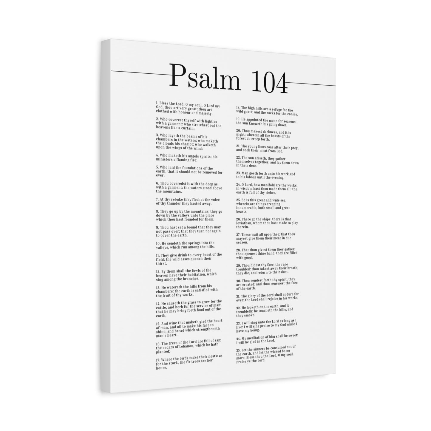 Scripture Canvas Clothed In Honour And Majesty Psalm 104 Christian Wall Art Bible Verse Print Ready to Hang