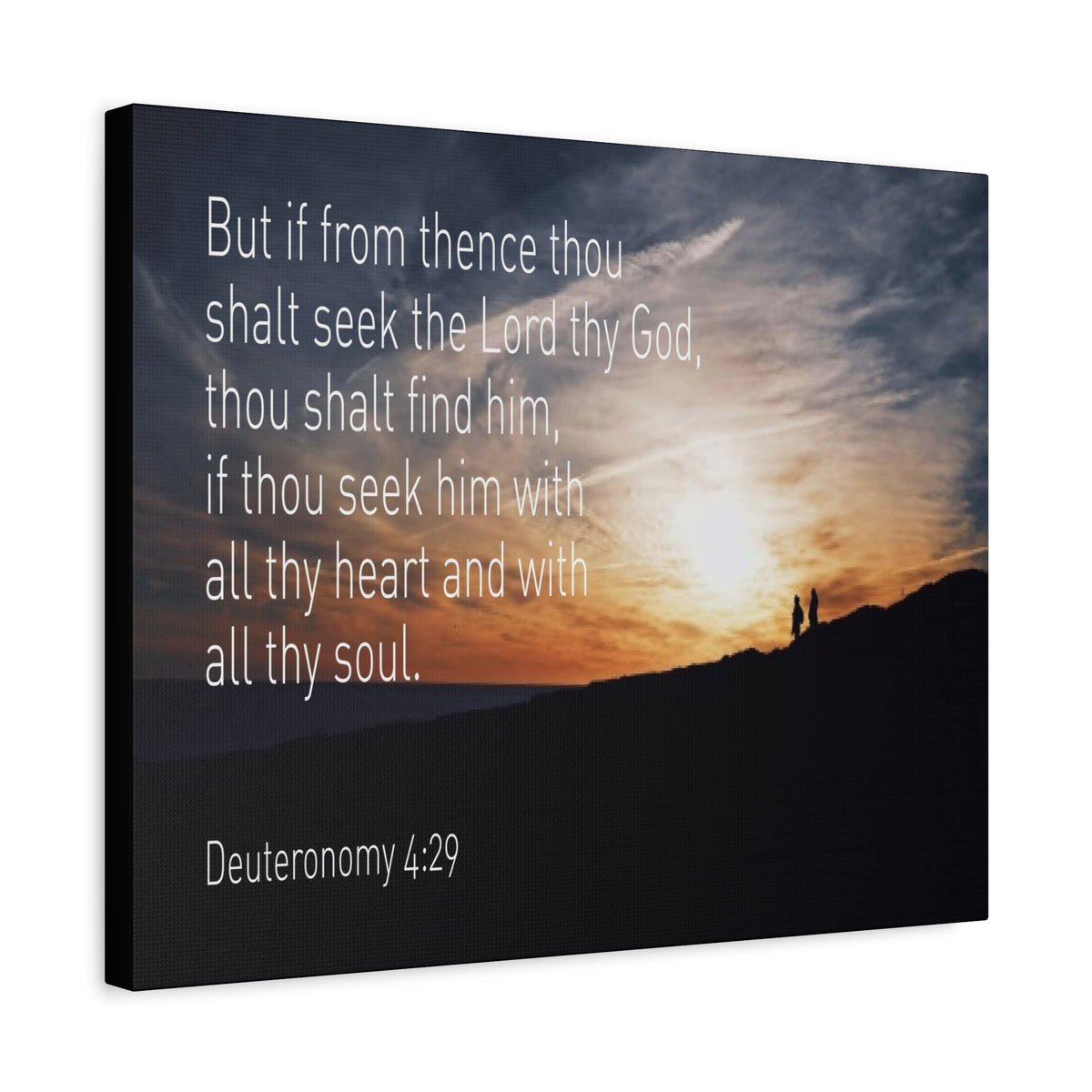 Scripture Canvas Lord Thy God Deuteronomy 4:29 Christian Wall Art Bible Verse Print Ready to Hang