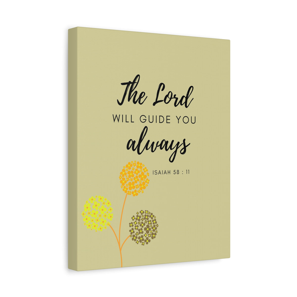 Scripture Canvas The Lord Will Guide You Isaiah 58:11 Christian Wall Art Bible Verse Print Ready to Hang