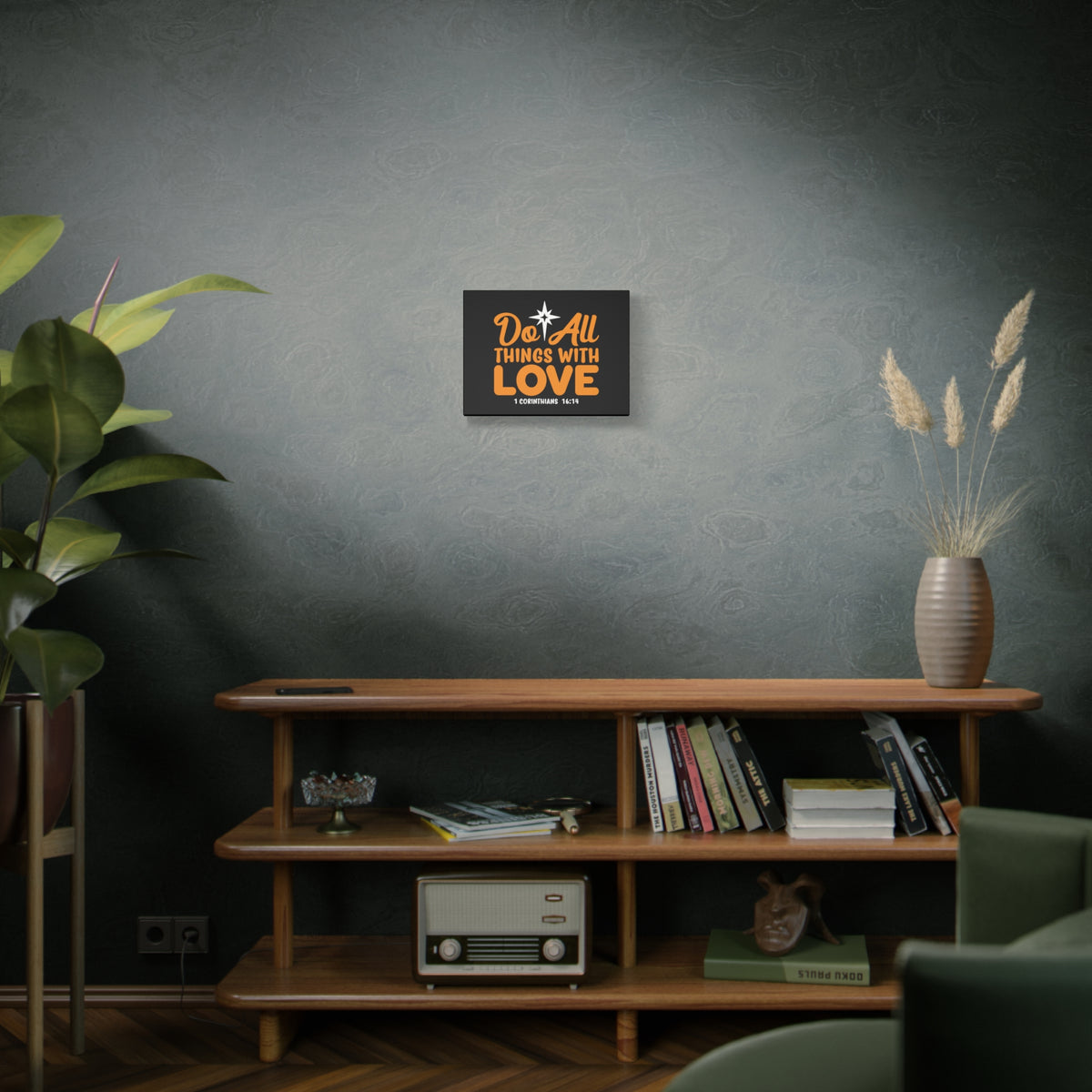 Scripture Canvas Do All Things With Love 1 Corinthians 16:14 Christian Wall Art Bible Verse Print Ready to Hang