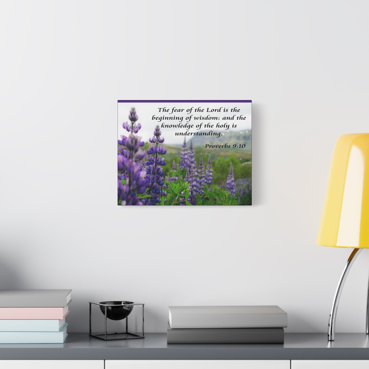 Bible Verse Canvas The Fear of The Lord Proverbs 9:10 Christian Home Décor Wall Art Scripture Ready to Hang Faith Print