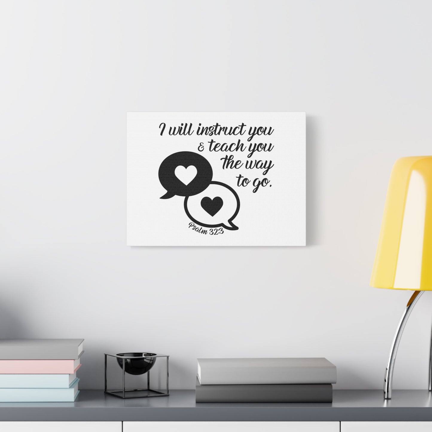 Scripture Canvas Instruct You Psalm 32:3 Christian Wall Art Bible Verse Print Ready to Hang