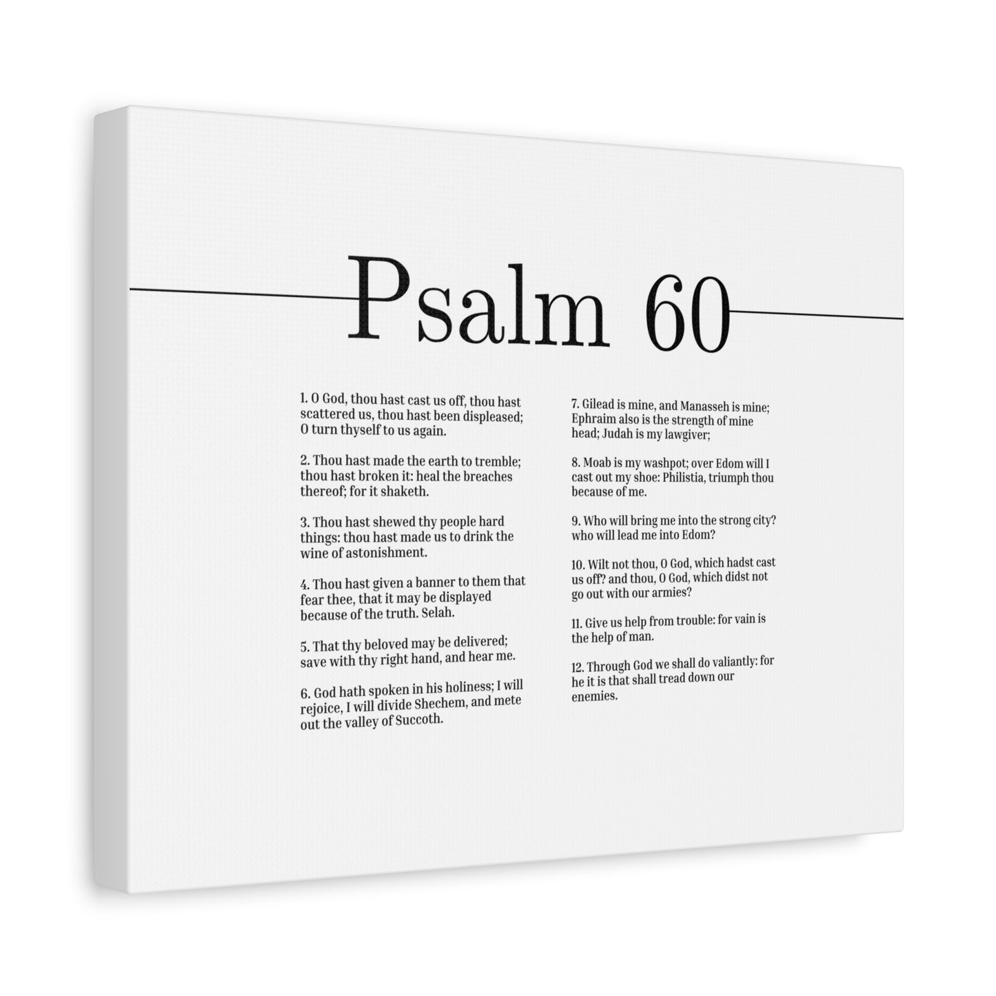 Scripture Canvas His Holiness Psalm 60 Christian Wall Art Bible Verse Print Ready to Hang