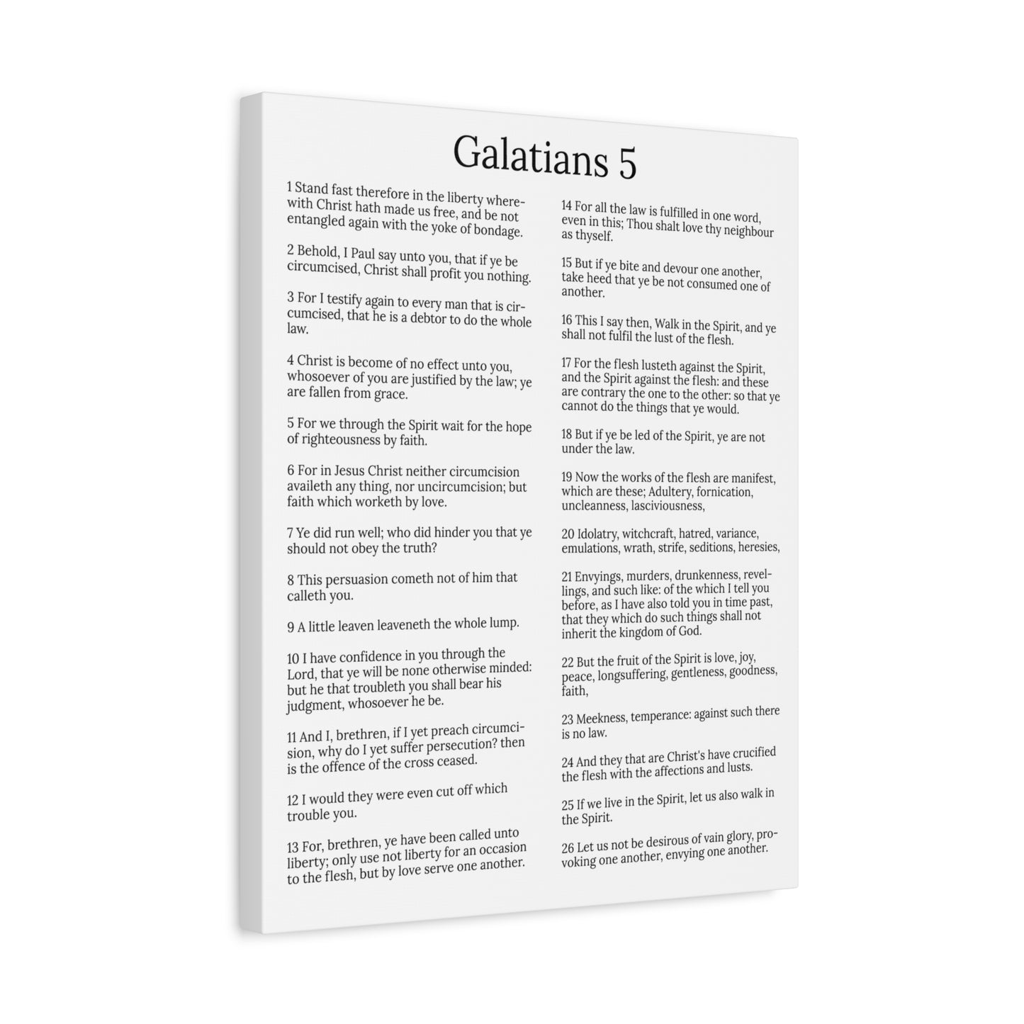 Scripture Walls Fruit of the Spirit Galatians 5 Chapter White Christian Wall Art Print Ready to Hang Unframed