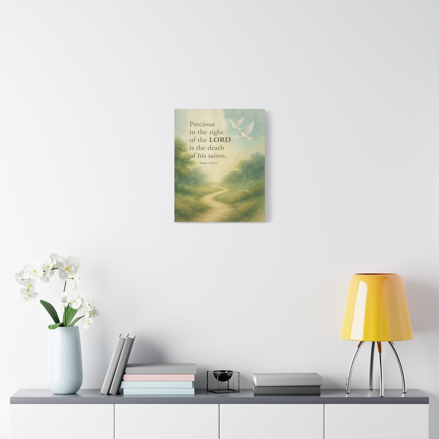 Scripture Canvas Psalm 116:15 Precious Christian Wall Art Bible Verse Print Ready to Hang