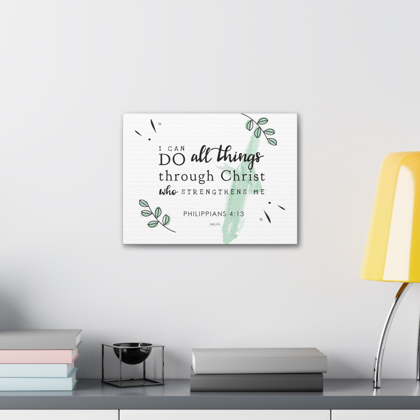 I Can Do All Things Through Christ Philippians 4:13 NKJV Bible Verse Canvas Christian Wall Art Ready to Hang
