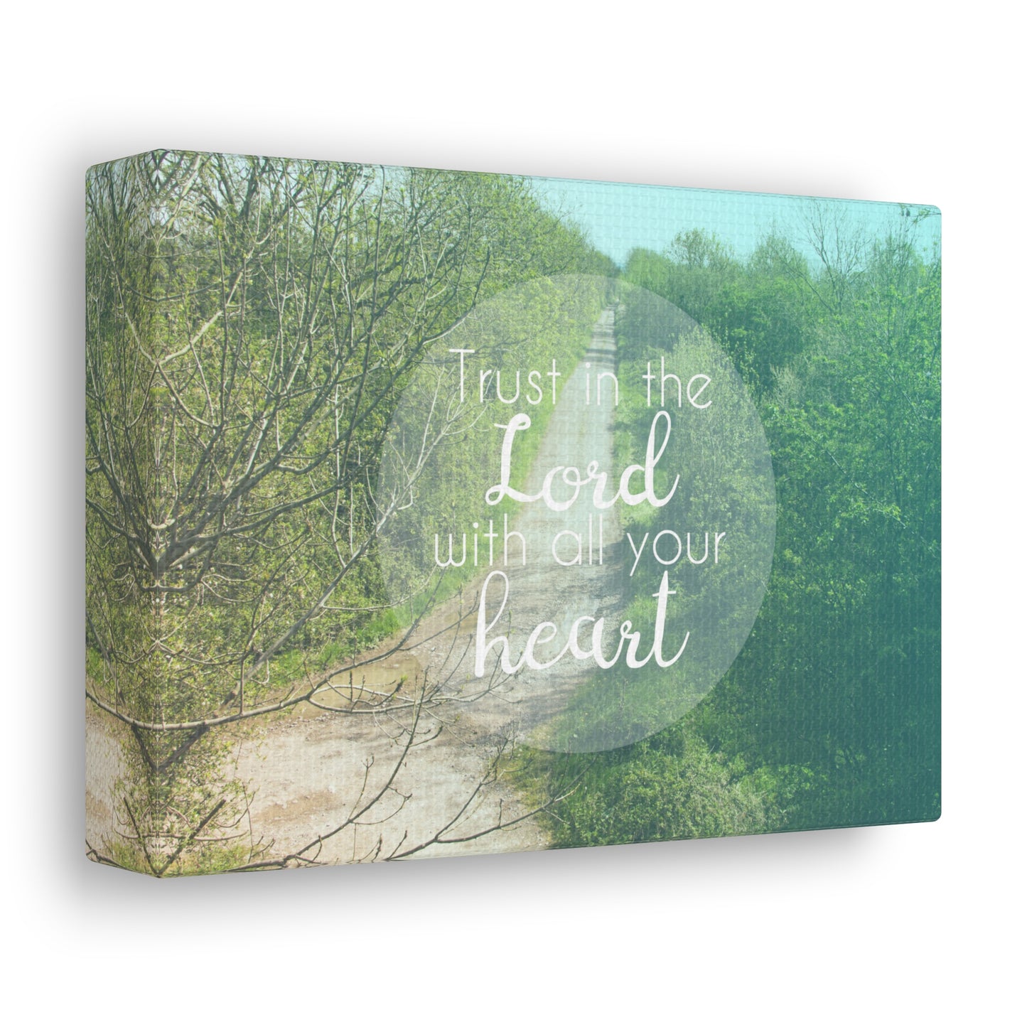 With All Your Heart Proverbs 3:5 Trees Christian Wall Art Bible Verse Print Ready to Hang