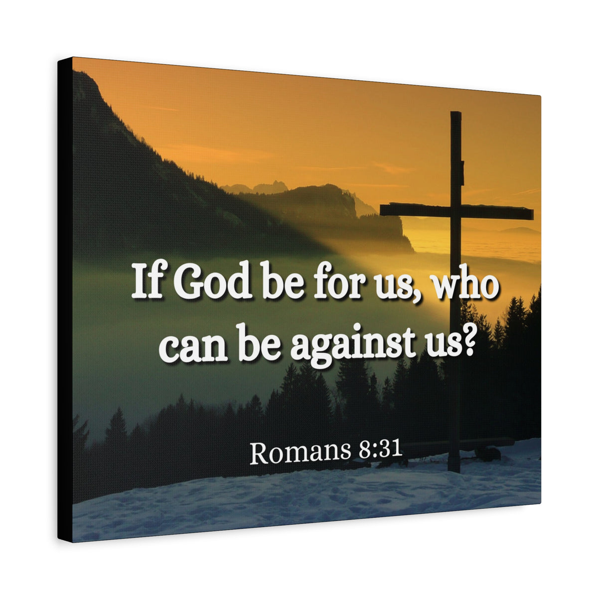 Scripture Canvas Be For Us Romans 8:31 Christian Wall Art Bible Verse Print Ready to Hang