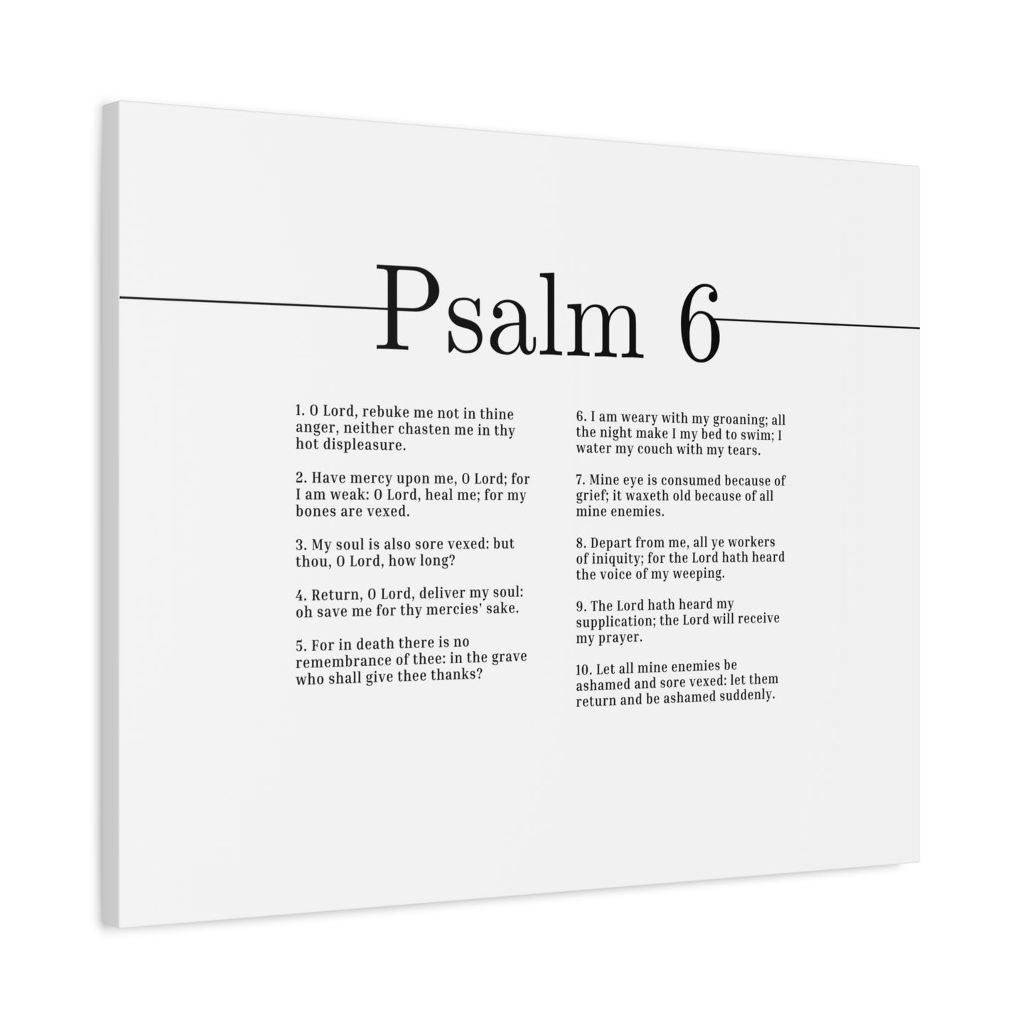 Scripture Canvas Receive My Prayer Psalm 6 Christian Wall Art Bible Verse Print Ready to Hang