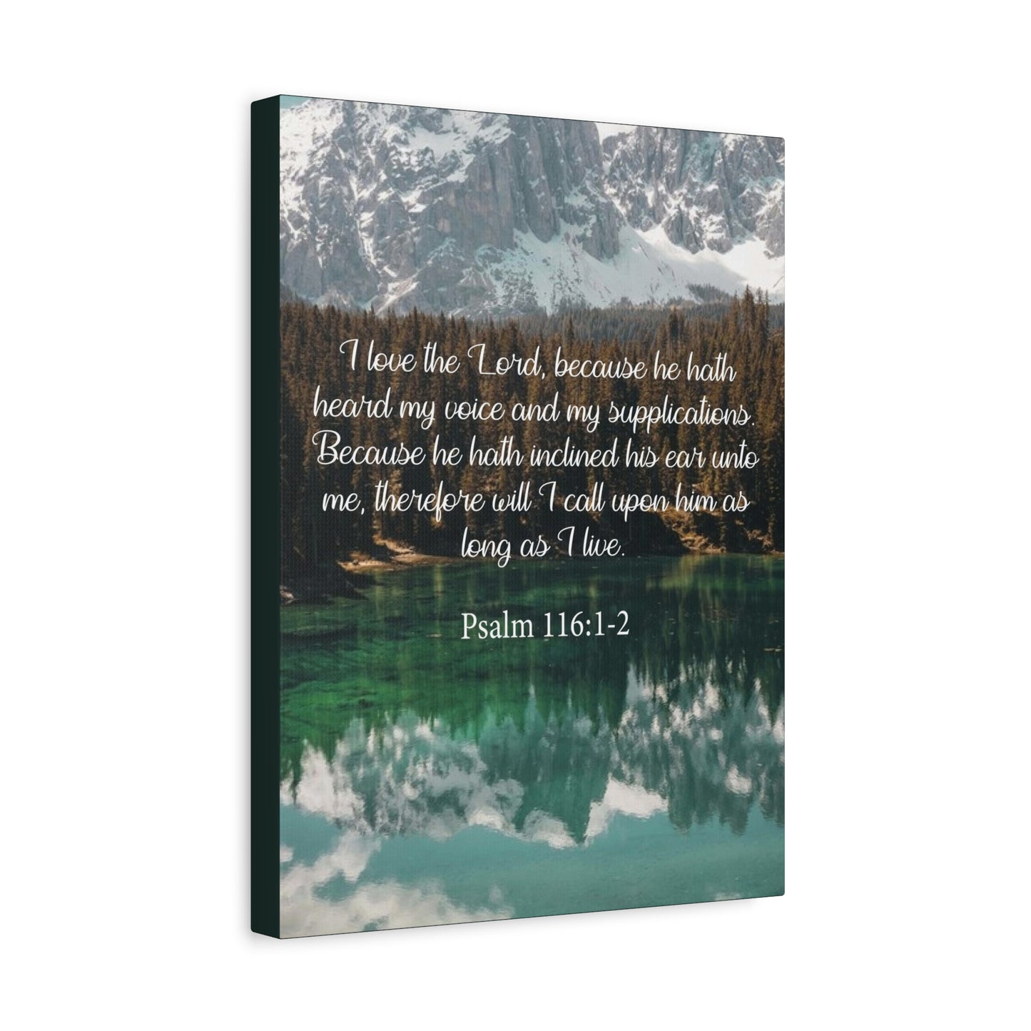 Bible Verse Canvas I Love The Lord Psalm 116:1-2 Christian Home Décor Wall Art Scripture Ready to Hang Faith Print