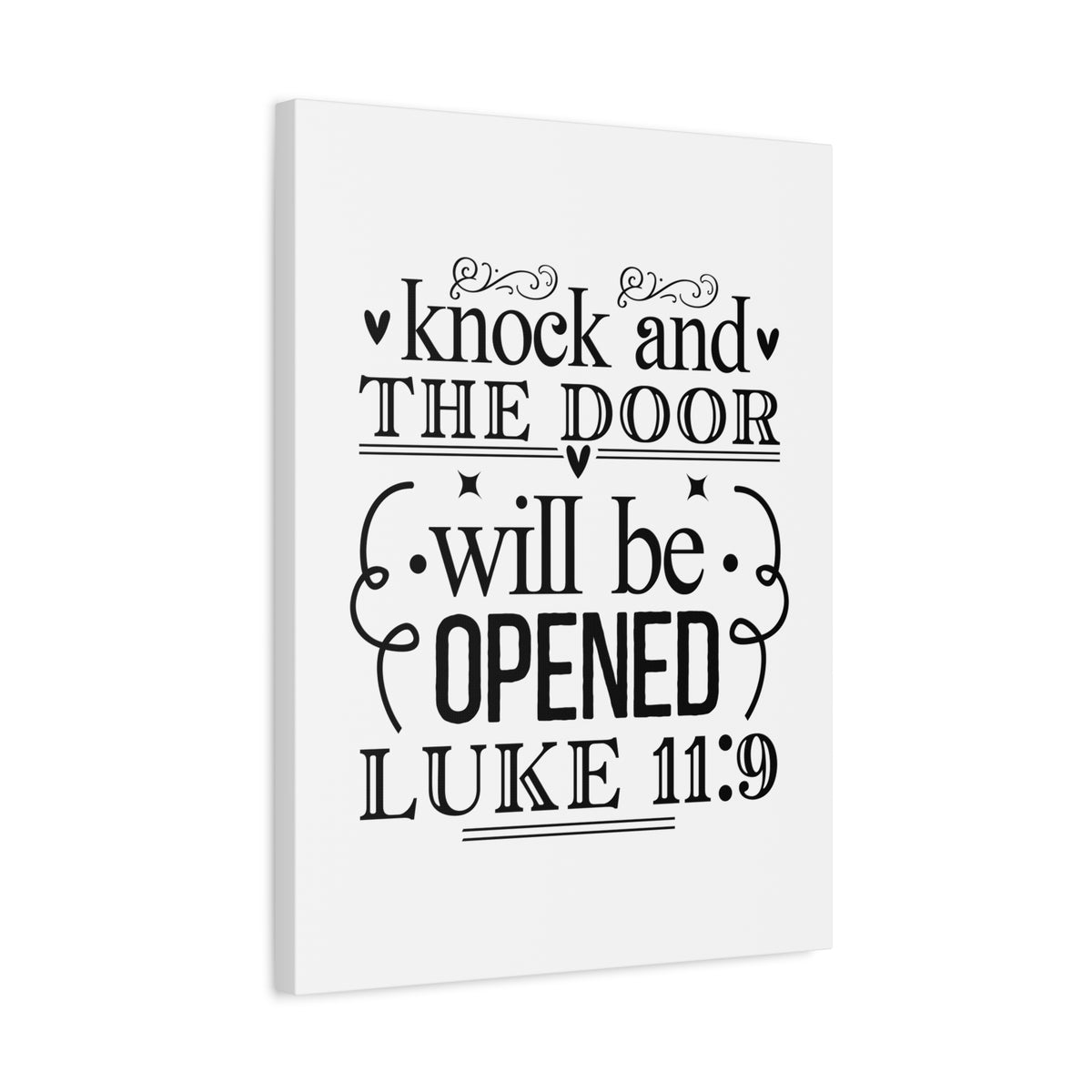 Scripture Walls Knock Luke 11:9 Bible Verse Canvas Christian Wall Art Ready to Hang Unframed