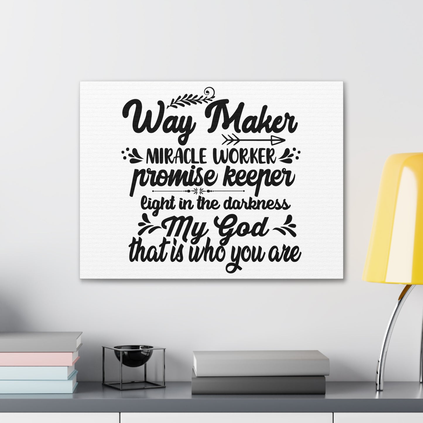 Way Maker, Miracle Worker, Promise Keeper John 16:33 Christian Wall Art Bible Verse Print Ready to Hang