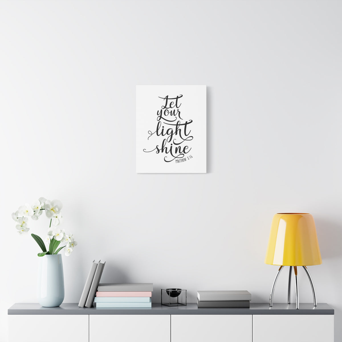 Scripture Canvas Light Shine Matthew 5:16 Christian Wall Art Bible Verse Print Ready to Hang