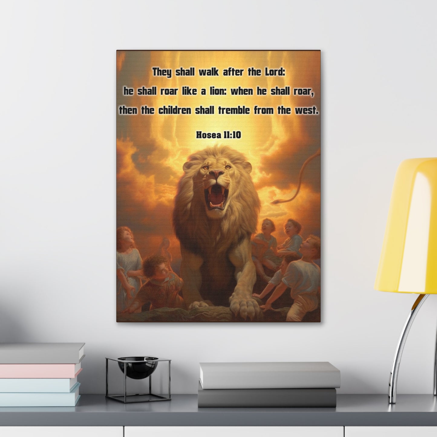 They Shall Walk After the Lord Hosea 11:10 Christian Wall Art Print Ready to Hang Unframed