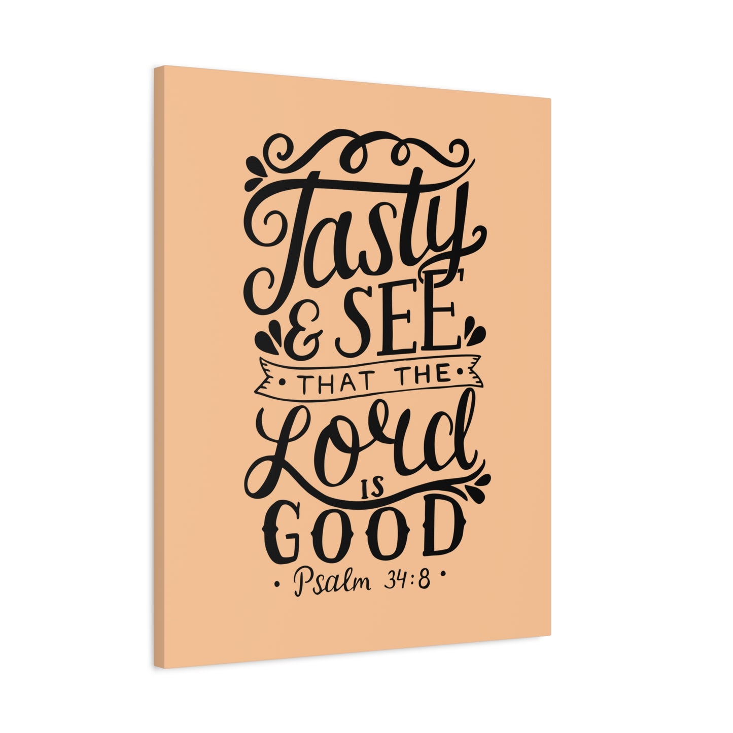 Scripture Canvas Tasty And See That Psalm 34:8 Christian Wall Art Bible Verse Print Ready To Hang