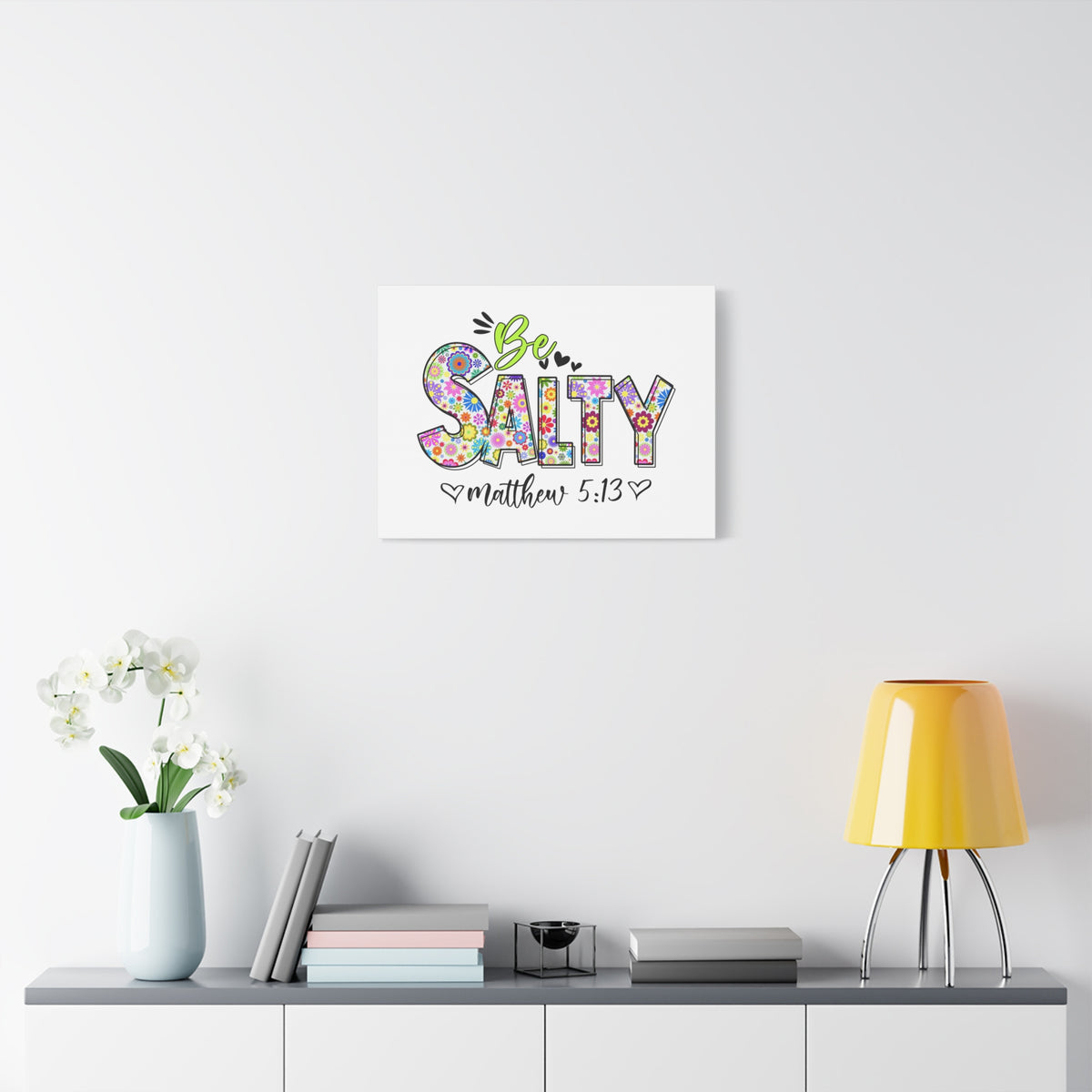 Scripture Canvas Be Salty Matthew 5:13 Christian Wall Art Bible Verse Print Ready to Hang