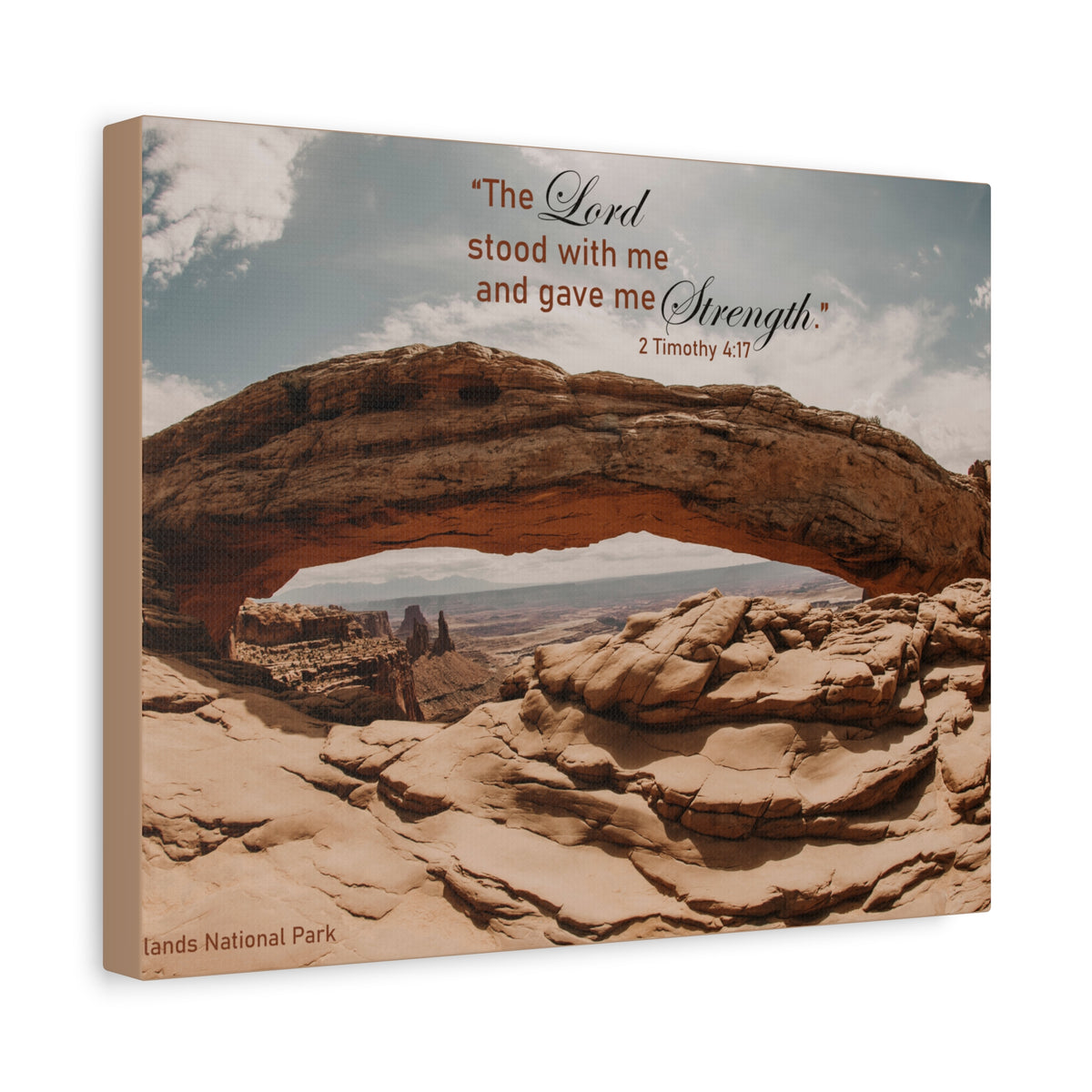 Scripture Canvas Stood With Me 2 Timothy 4:17 Christian Wall Art Bible Verse Print Ready to Hang