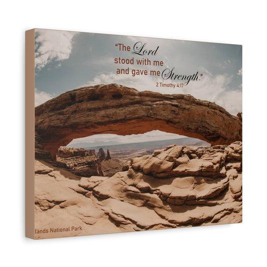 Scripture Canvas Stood With Me 2 Timothy 4:17 Christian Wall Art Bible Verse Print Ready to Hang
