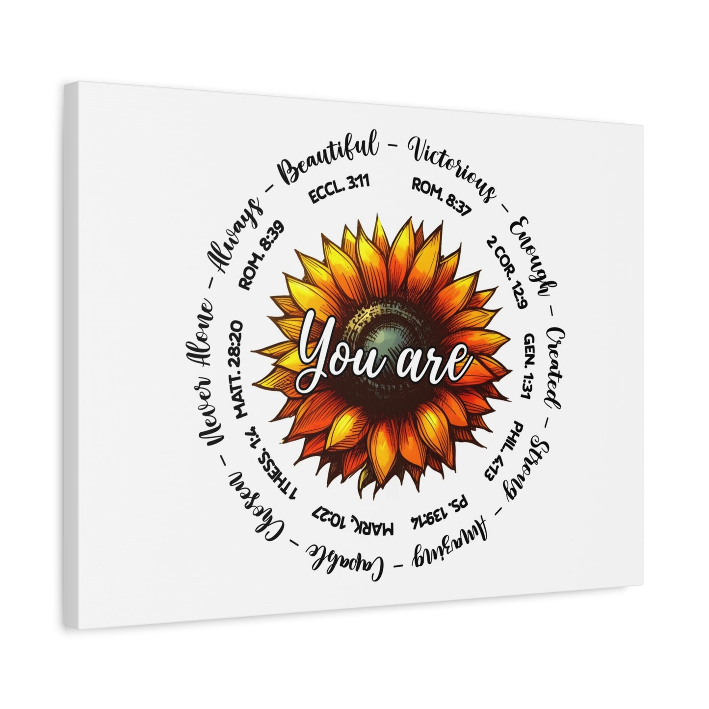 Scripture Walls God Says You Are Sunflower Bible Verse Canvas Christian Wall Art Ready to Hang Unframed