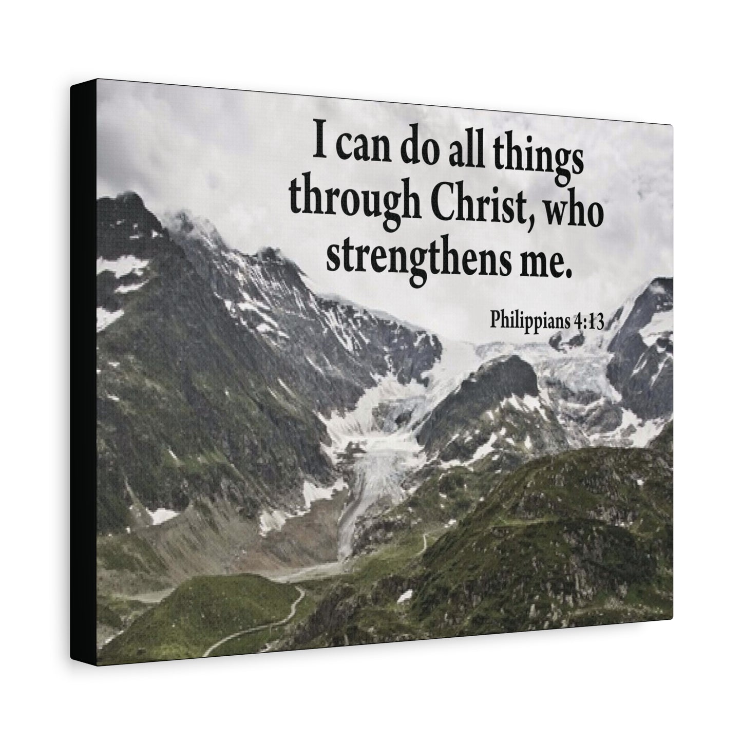 Scripture Canvas Christ Strenthens Me Philippians 4:13 Christian Wall Art Bible Verse Print Ready to Hang