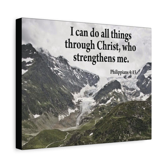 Scripture Canvas Christ Strenthens Me Philippians 4:13 Christian Wall Art Bible Verse Print Ready to Hang