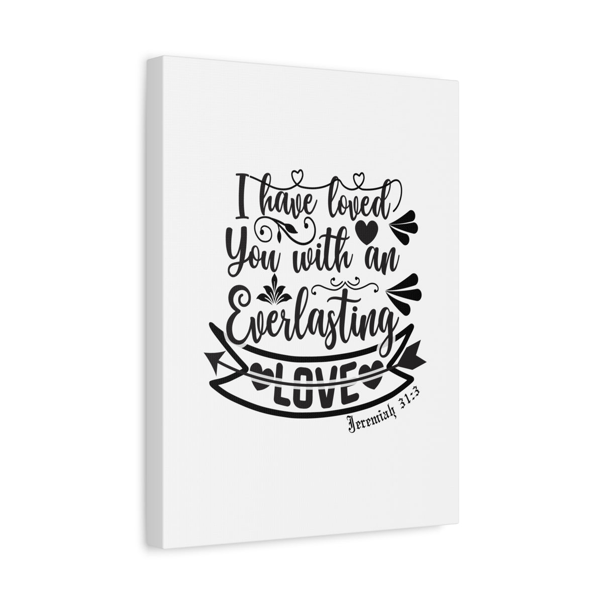Scripture Canvas An Everlasting Love Jeremiah 31:3 Christian Wall Art Bible Verse Print Ready to Hang