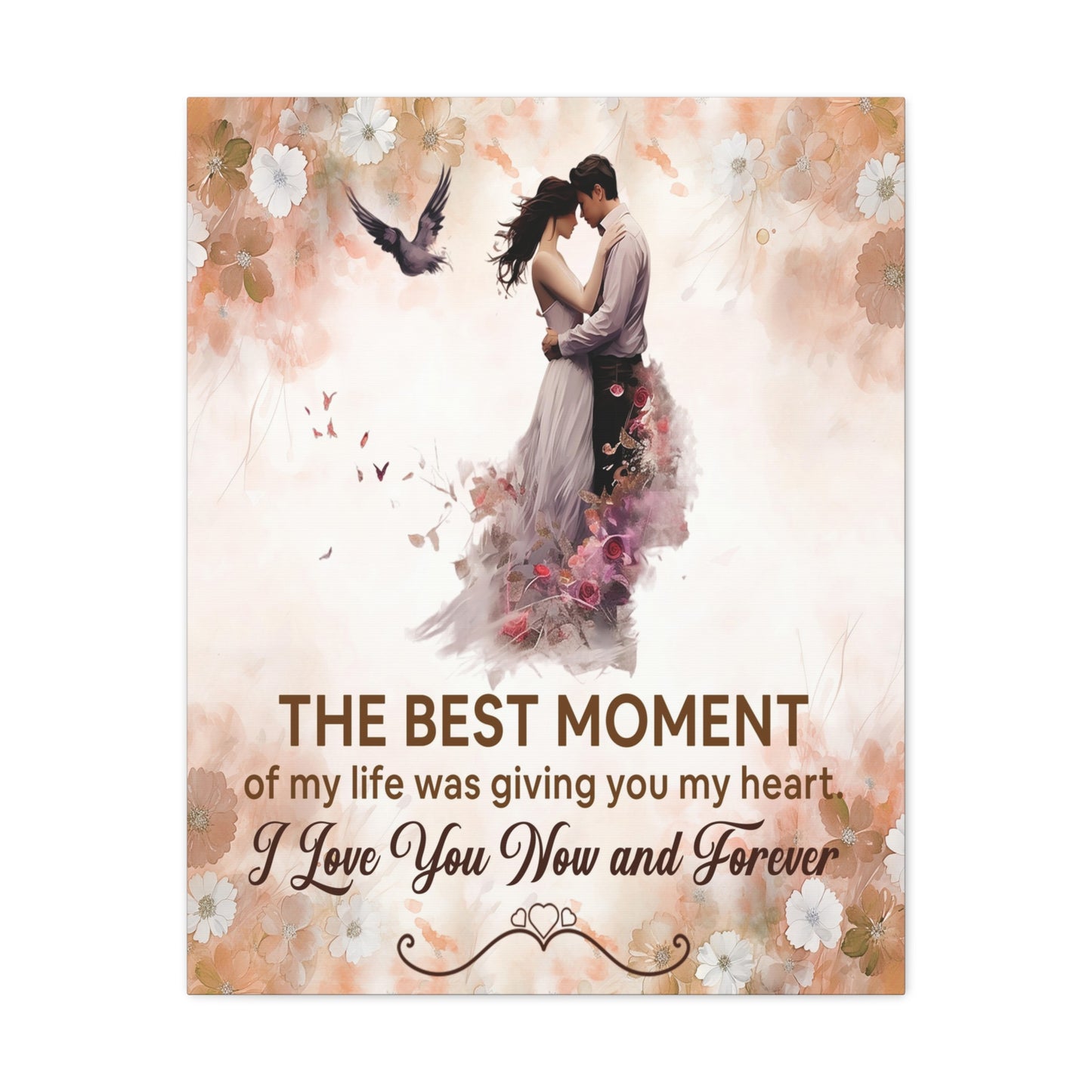 To My Wife The Best Moment of My Life Canvas Wall Art – Romantic Gift of Love & Devotion
