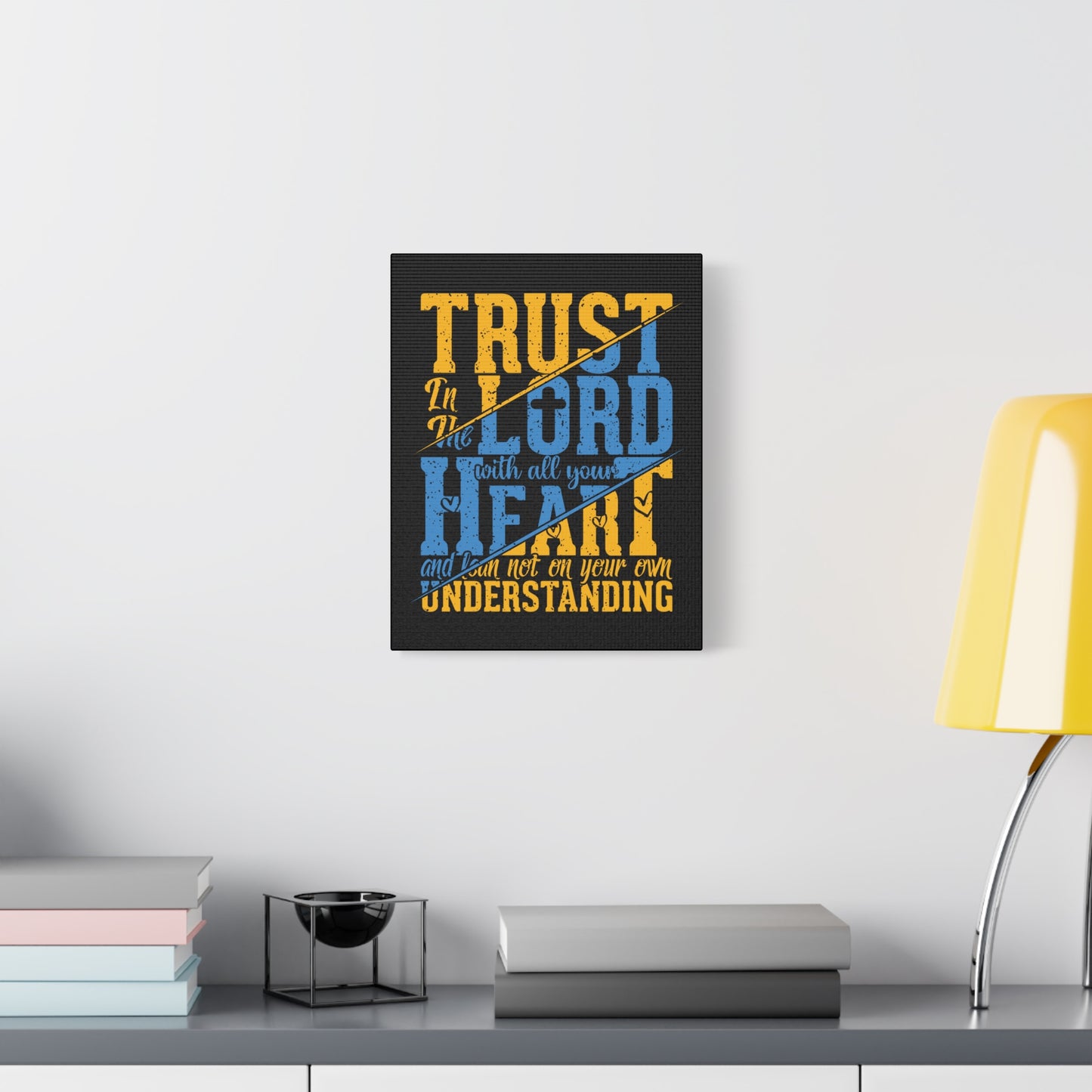 Scripture Canvas All Your Heart Psalm 23:4 Christian Wall Art Bible Verse Print Ready to Hang
