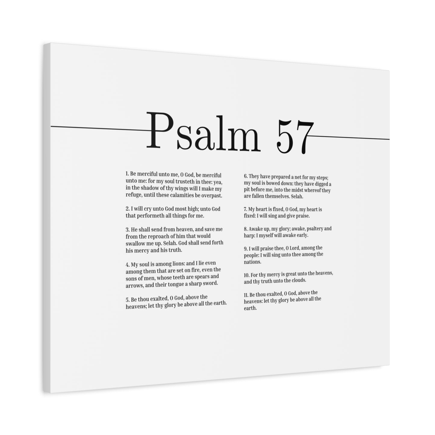 Scripture Canvas His Mercy And His Truth Psalm 57 Christian Wall Art Bible Verse Print Ready to Hang