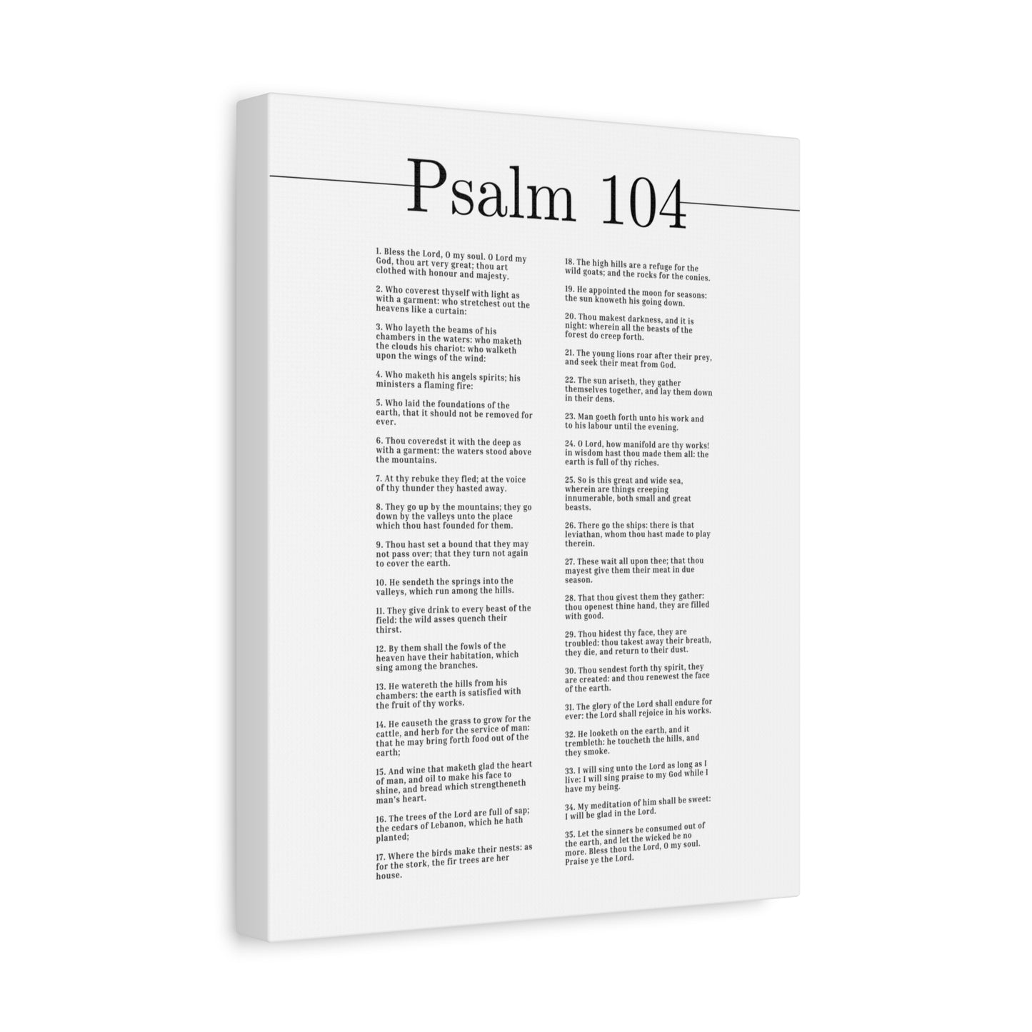 Scripture Canvas Clothed In Honour And Majesty Psalm 104 Christian Wall Art Bible Verse Print Ready to Hang