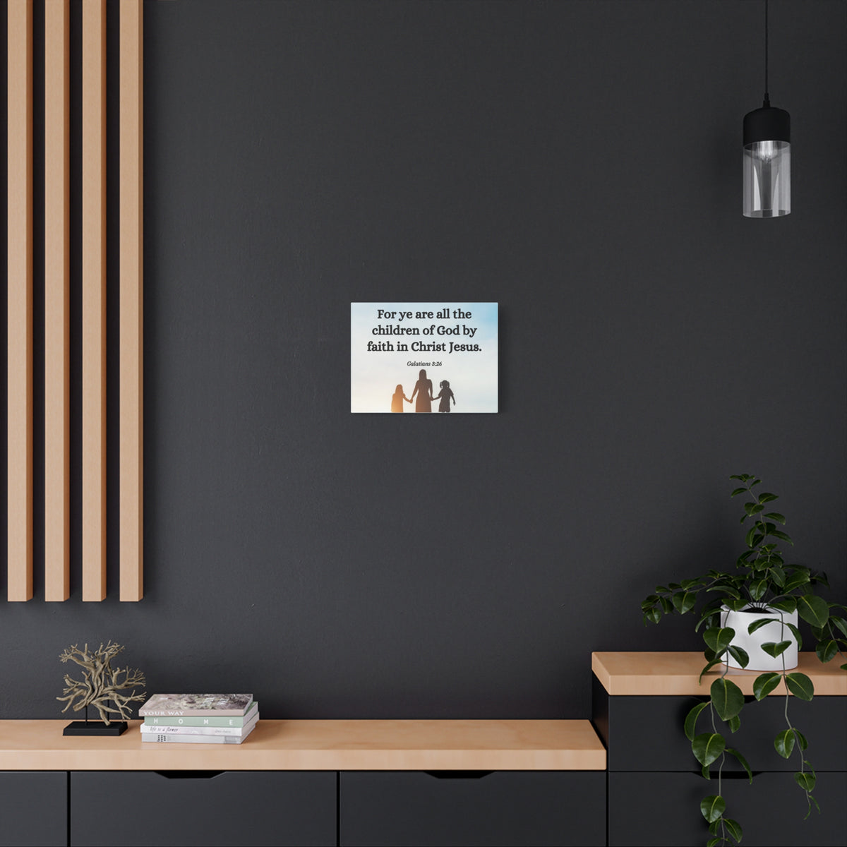 Scripture Canvas By Faith Galatians 3:26 Christian Wall Art Bible Verse Print Ready to Hang