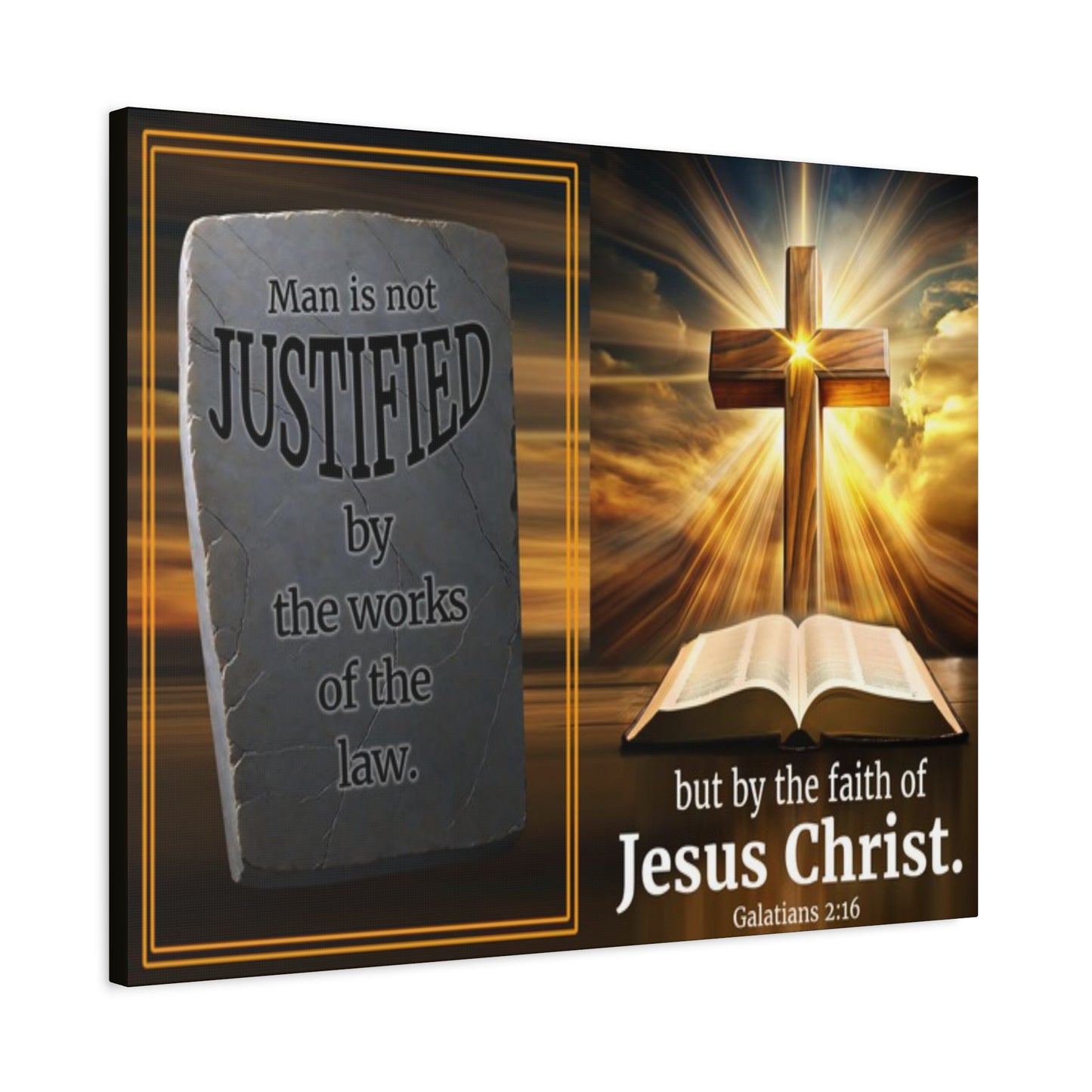 Scripture Walls Galatians 2:16 Faith & Law Bible Verse Canvas Christian Wall Art Ready to Hang Unframed